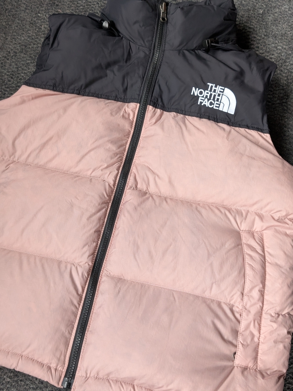 The North Face Nuptse Women’s Pink and Black Quilted Puffer Vest L
